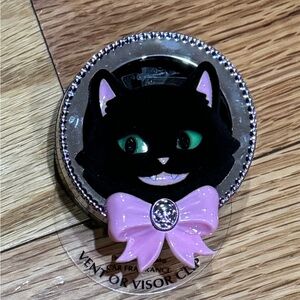 Bath & Body Works Black Cat With Skull Pink Bow Car Vent Fragrance Holder